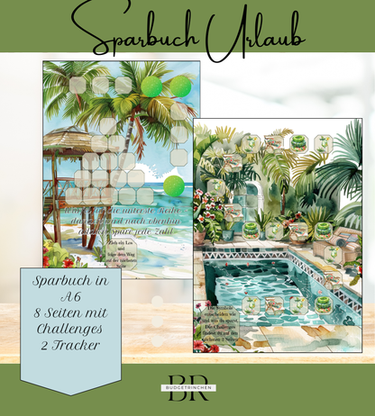 Sparbuch Urlaub - 8 Challenges inkl. Tracker