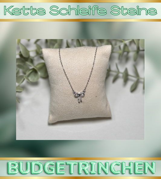 Kette Schleife mit SteinchenEdelstahl