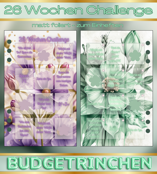 26 Wochen - folierte Challenge zum einheften