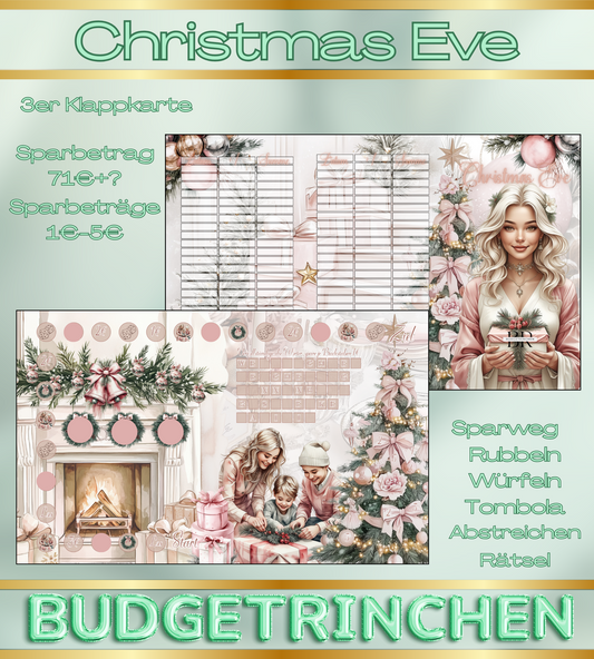 Christmas Eve - Weihnachts 3er Klappkarte