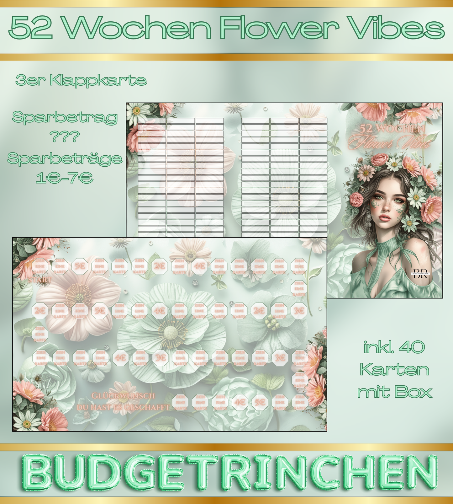 52 Wochen Challenge Box 2025 - Flower Vibes