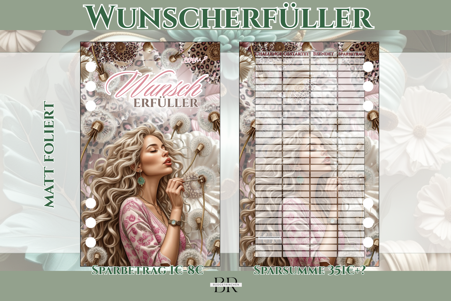 Wunscherfüller Sparziel Bundle - matt foliert zum Einheften