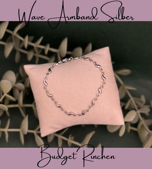Edelstahl Armband Wave Silber
