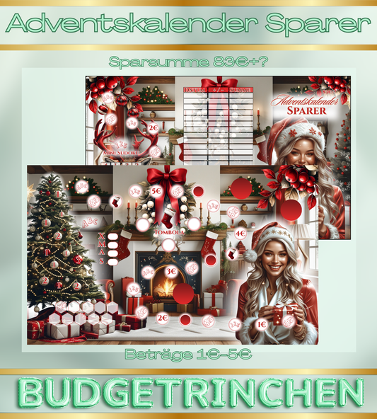 Adventskalender Sparer 3er Klappkarte Weihnachten