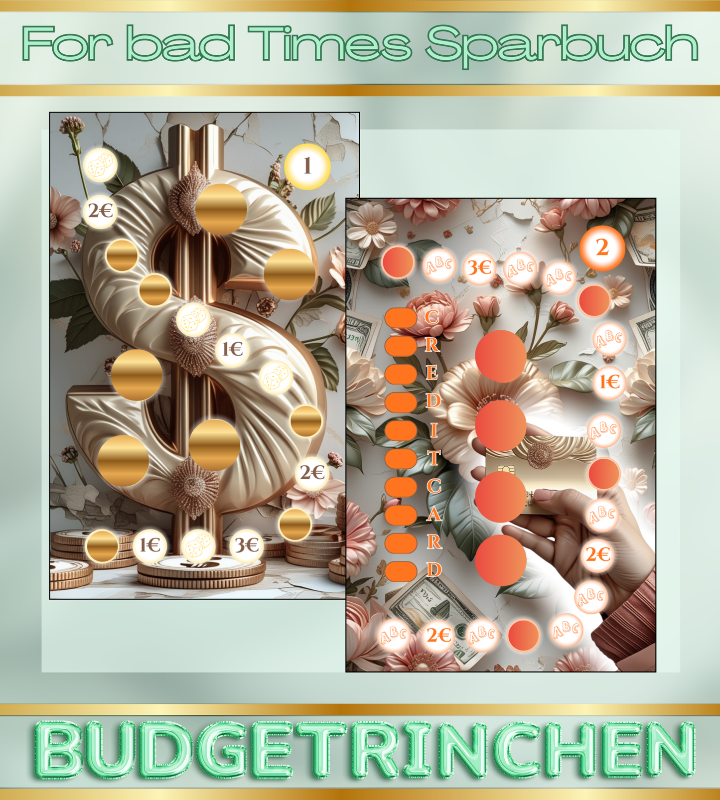 Sparbuch For bad Times Notgroschen - 8 Challenges inkl. Tracker