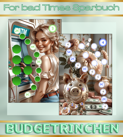 Sparbuch For bad Times Notgroschen - 8 Challenges inkl. Tracker