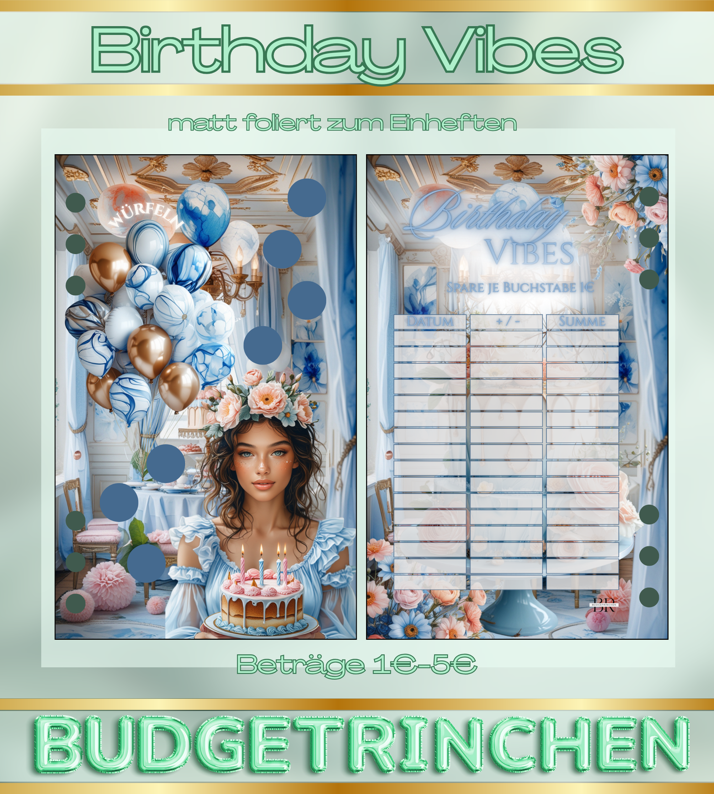 Geburtstagschallenge Birthday Vibes - matt foliert zum einheften