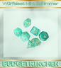 Würfelset Mint Schimmer / Goldene Zahlen