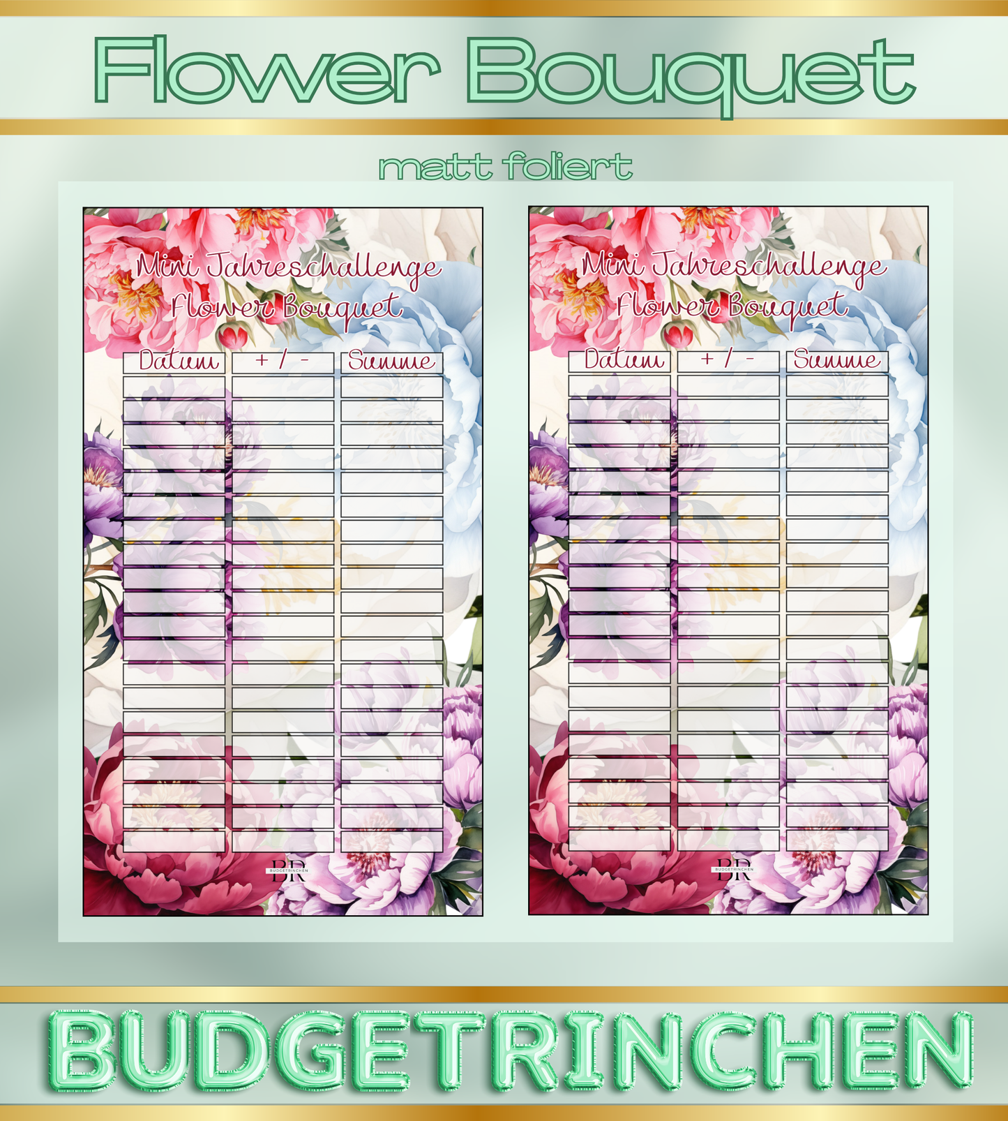 Mini Jahreschallenge Flower Bouquet - matt foliert zum einheften inkl. Tracker