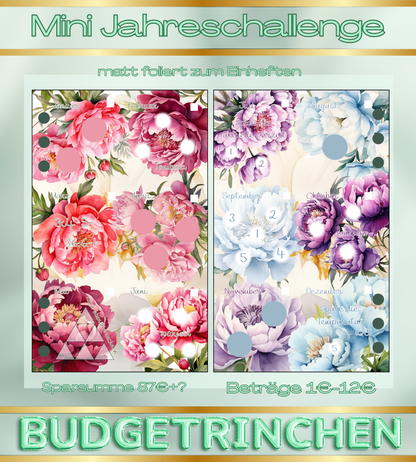Mini Jahreschallenge Flower Bouquet - matt foliert zum einheften inkl. Tracker