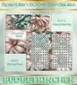 500€ Sparplan Beige Mint 2 in 1 Klappkarte zum Einheften - matt foliert