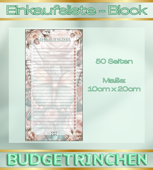 Einkaufsliste - Block 50 Seiten