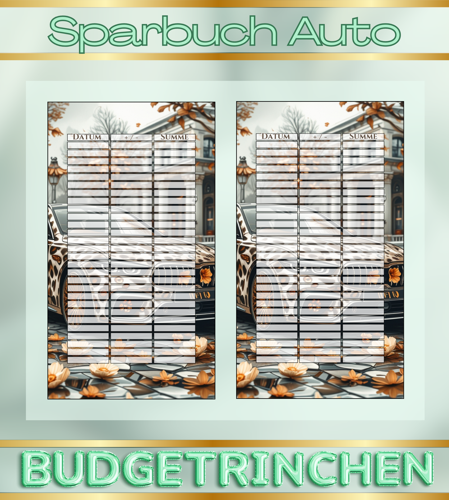 Sparbuch Auto Wild Car - 7 Challenges inkl. Tracker