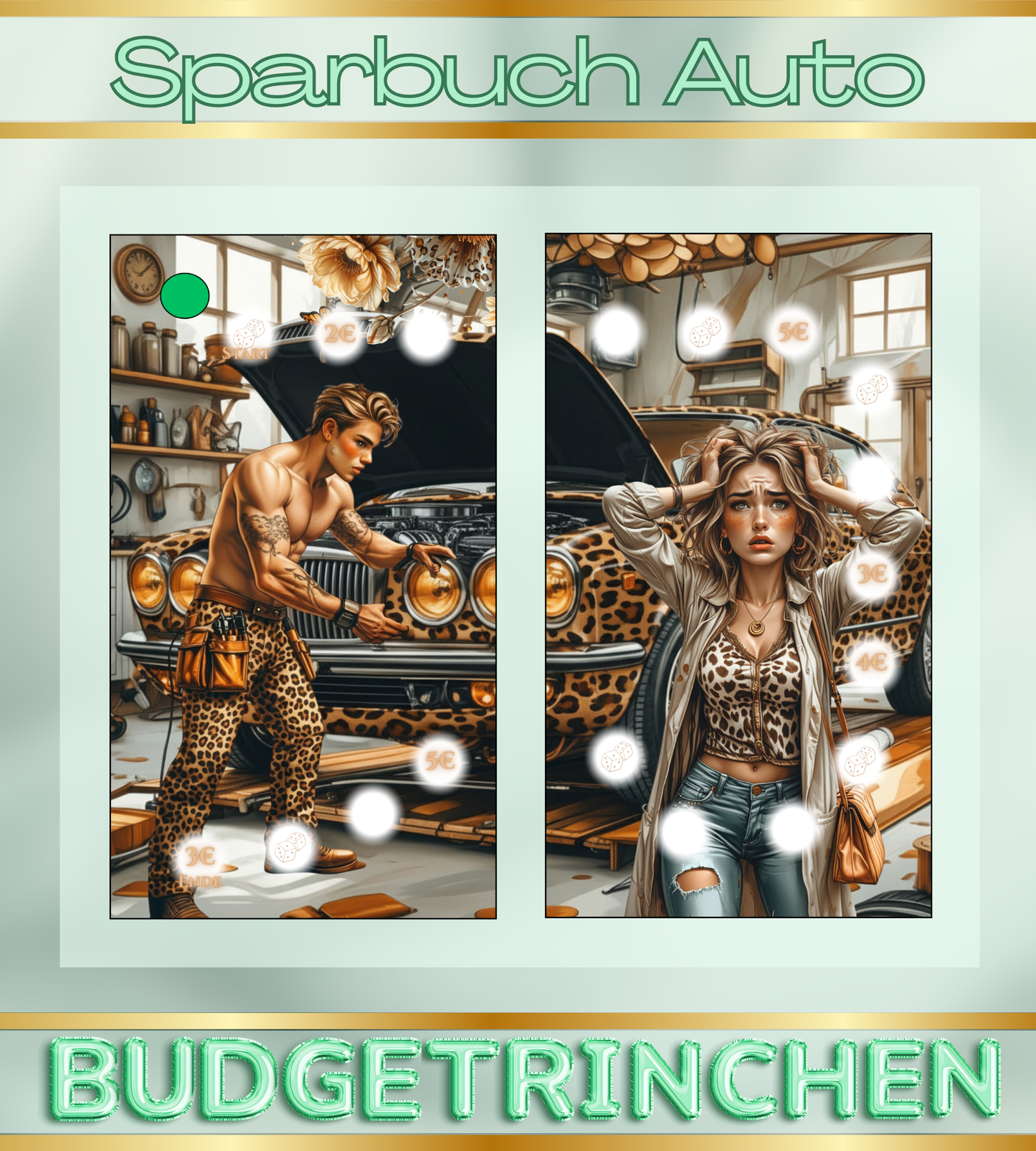 Sparbuch Auto Wild Car - 7 Challenges inkl. Tracker