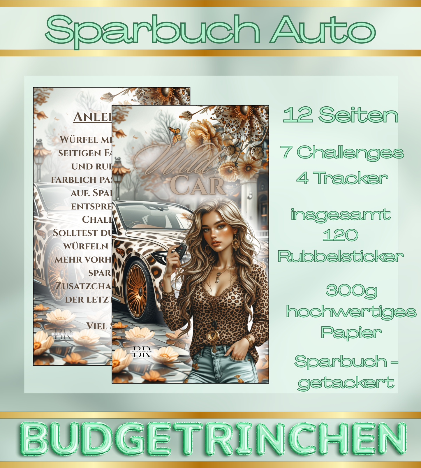 Sparbuch Auto Wild Car - 7 Challenges inkl. Tracker