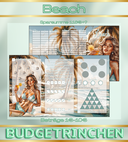 Urlaubschallenge 3er Klappkarte - Beach
