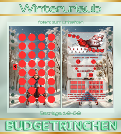 Urlaubsset Winterurlaub- matt folierte Challenge + Extra Kärtchen + Tracker