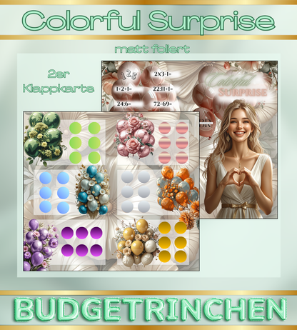 Geburtstag - Colorful Surprise - 2er Klappkarte